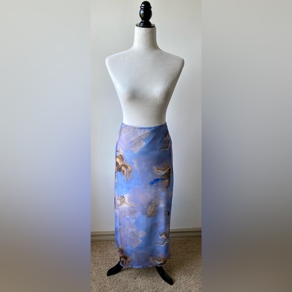 NWT Neon & Nylon Neopaint Cloud Dancer Calf Length Skirt - Picture 3 of 13